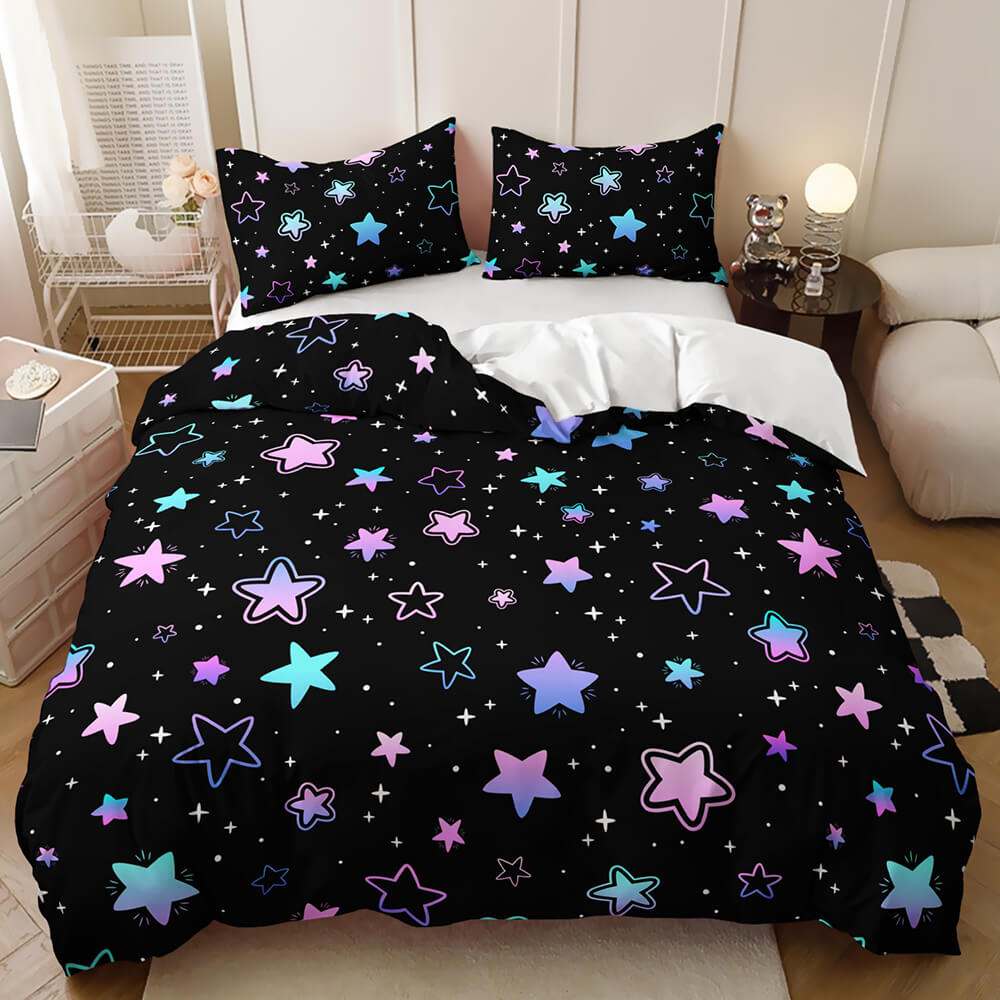 Galaxy duvet cover set with mystical moon and stars design