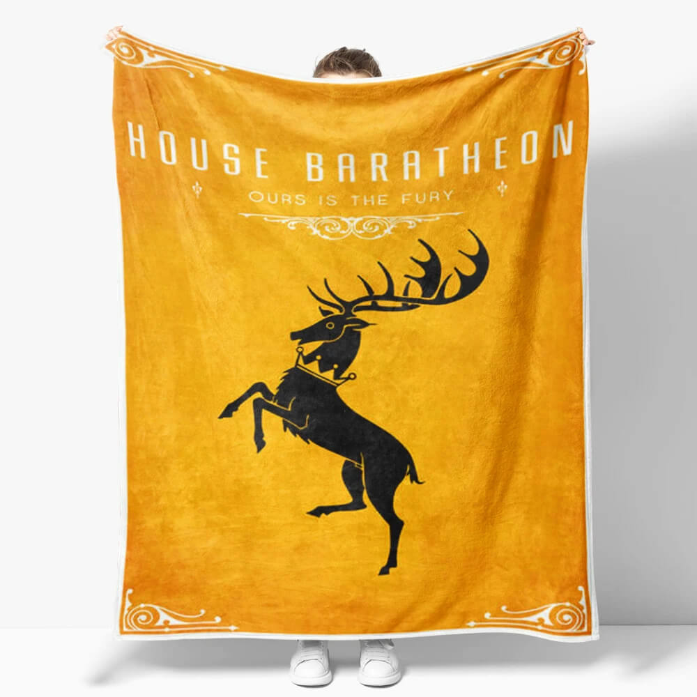 House Baratheon Game of Thrones dragon throw blanket HD print