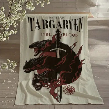 House Targaryen Game of Thrones dragon blanket close up