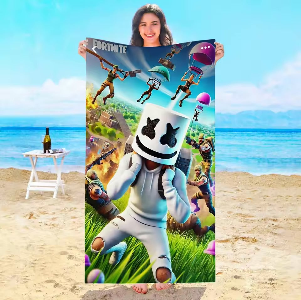 Gamer beach towel for boys and girls