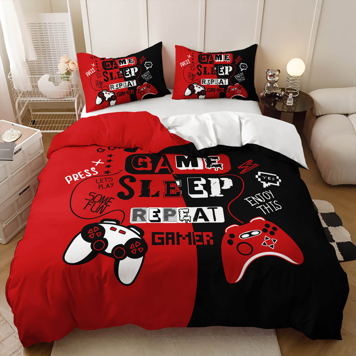3D gamer duvet cover set