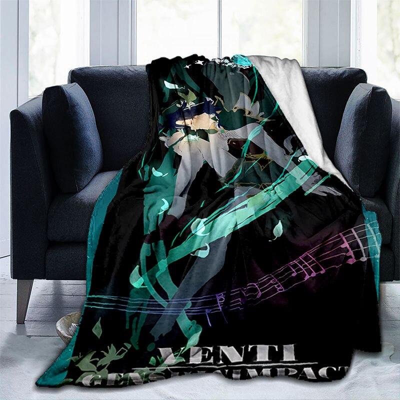 Genshin Impact anime flannel blanket soft throw