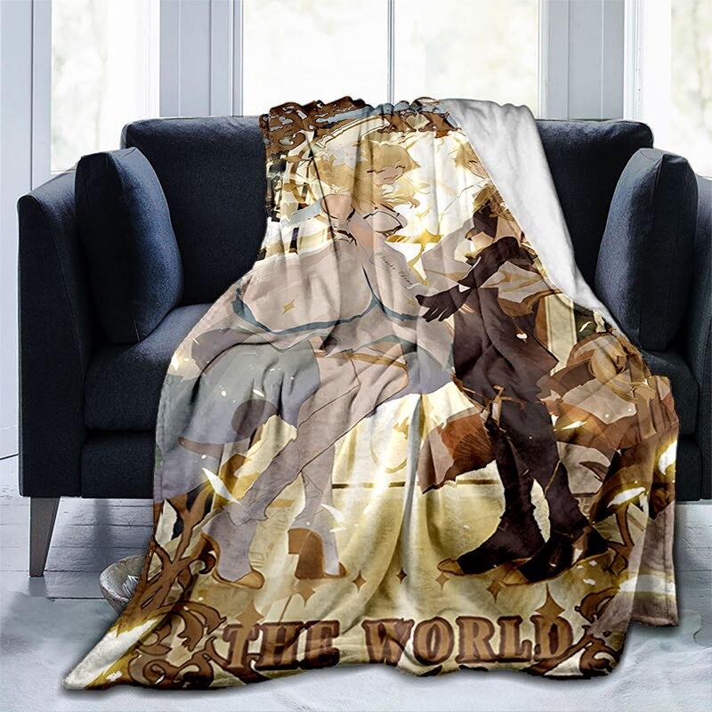 Cozy Genshin Impact flannel blanket for couch