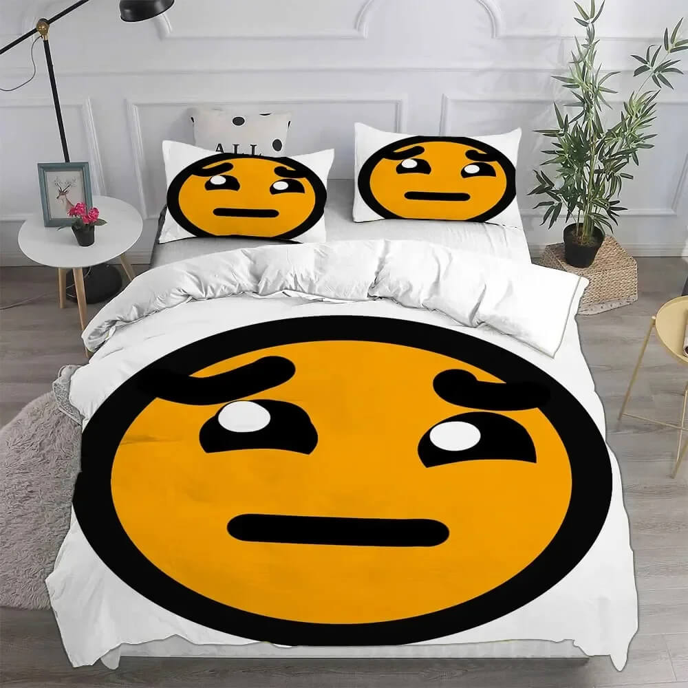 Wrinkle-free Geometry Dash 3D bedding set