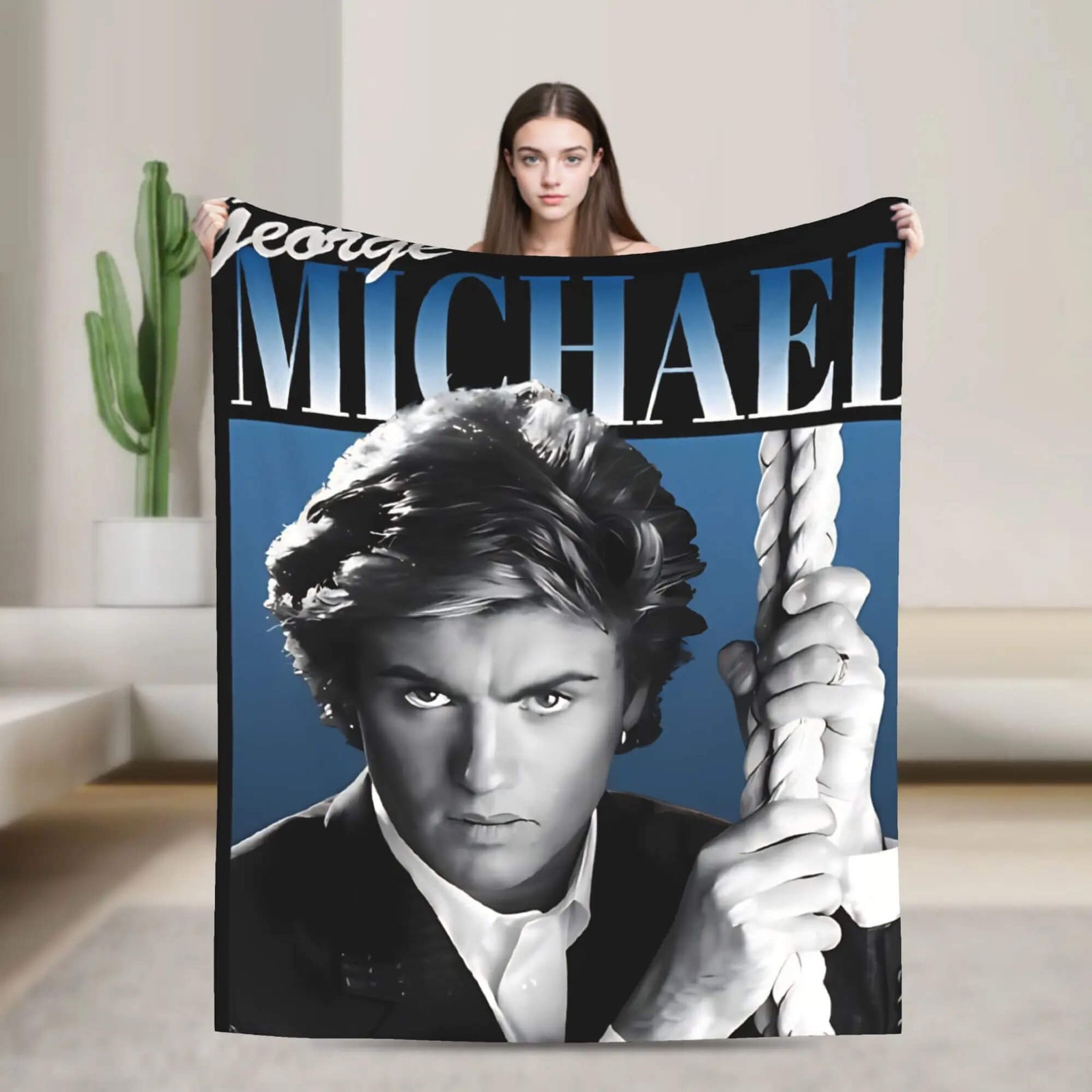 George Michael bedspread close up