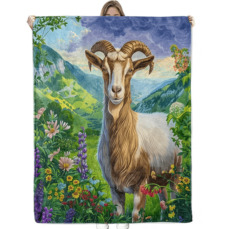 cozy farmhouse blanket goat print