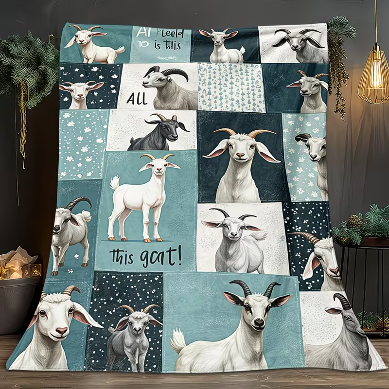 rustic goat blanket for home decor