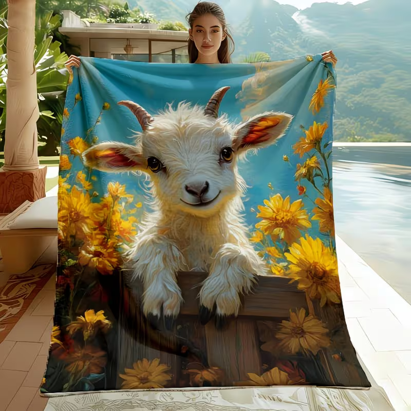 cozy goat blanket for couch and bed