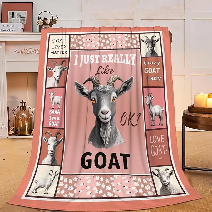 goat animal blanket for kids and adults