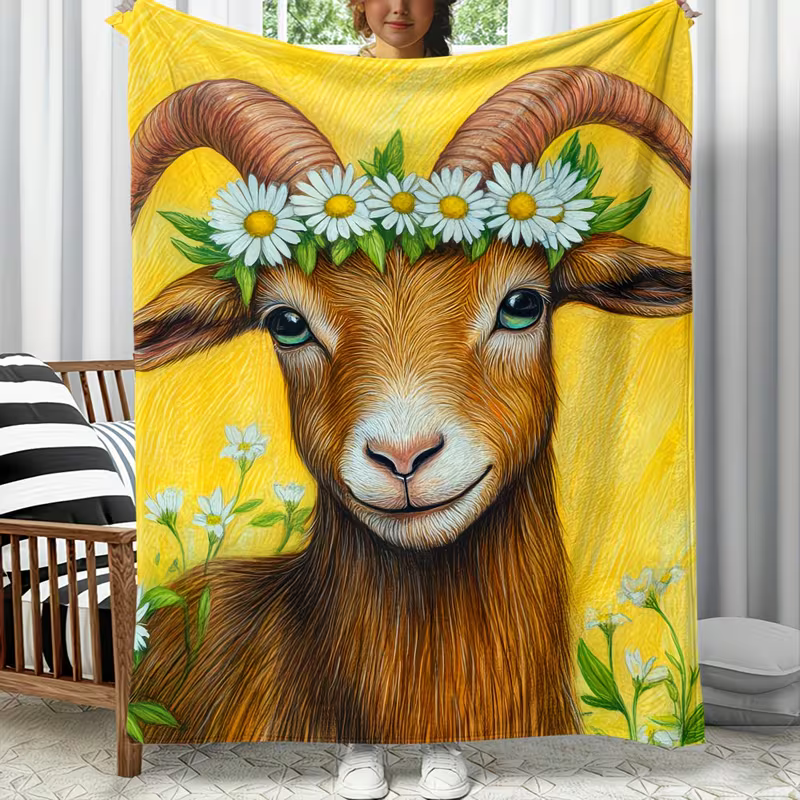 farm animal blanket goat design
