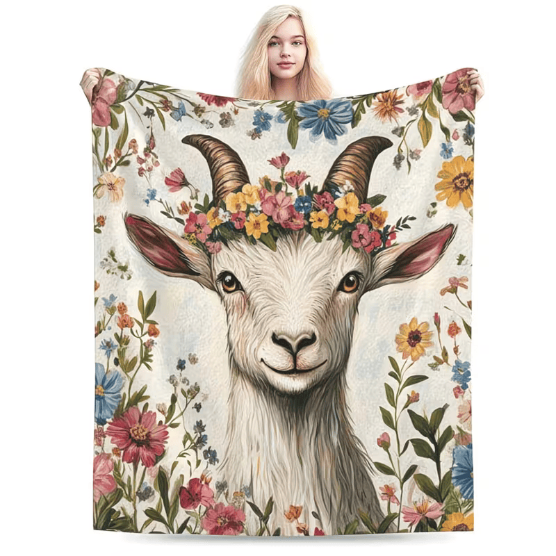 cozy goat blanket for farmhouse decor