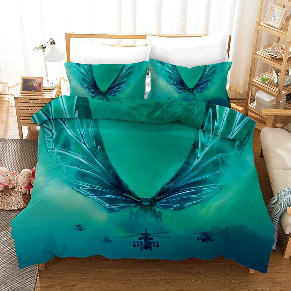 Mothra monster bedding close up