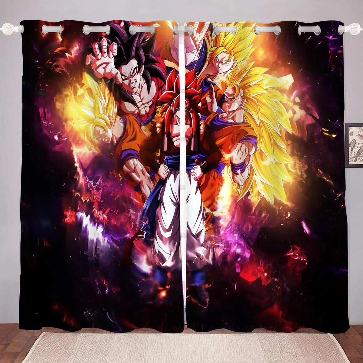 Goku anime curtains