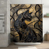 Gold Black Cat Shower Curtain My Store