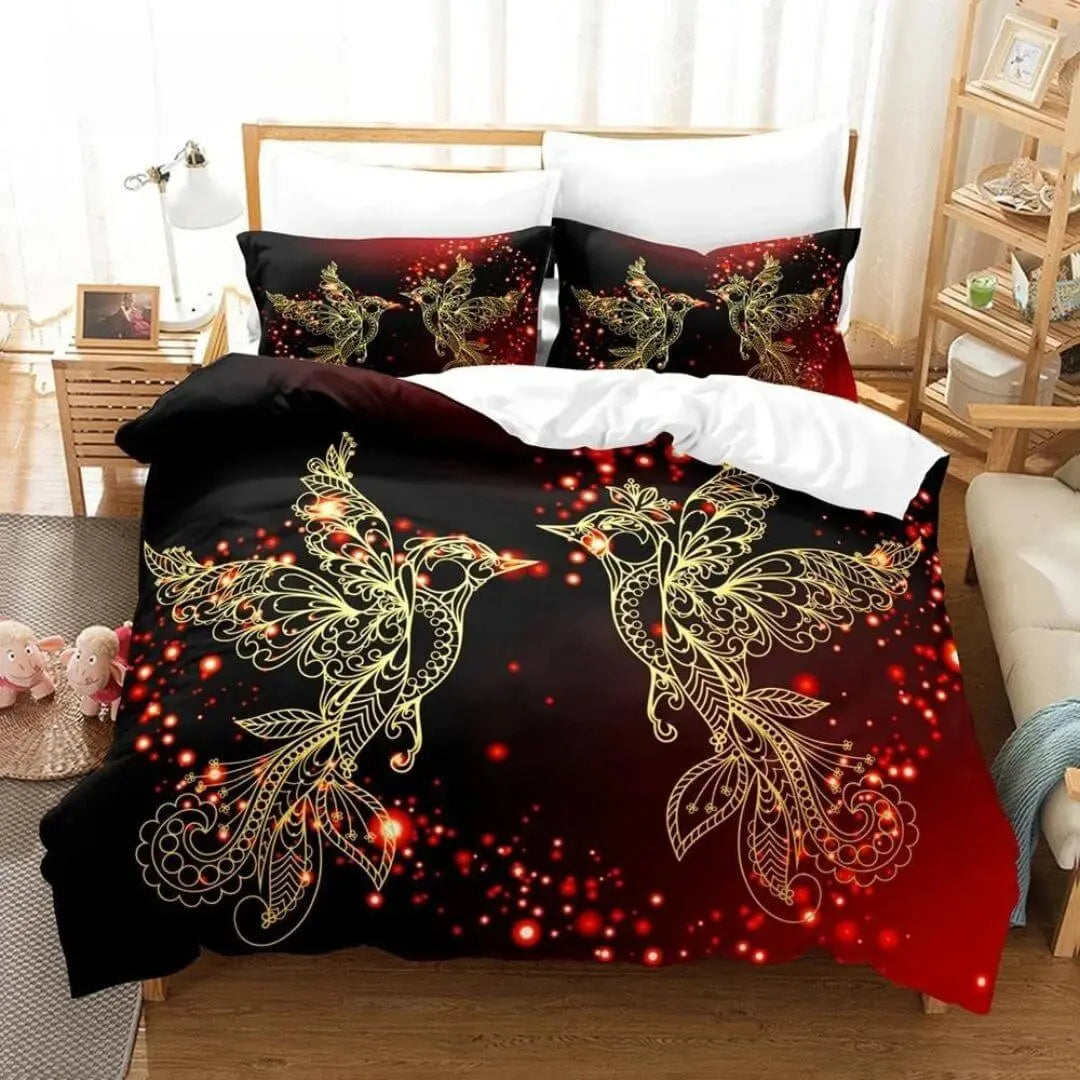 Golden Bird Doona Cover