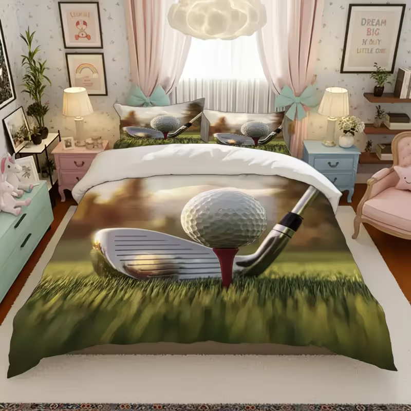 golf bedding close view