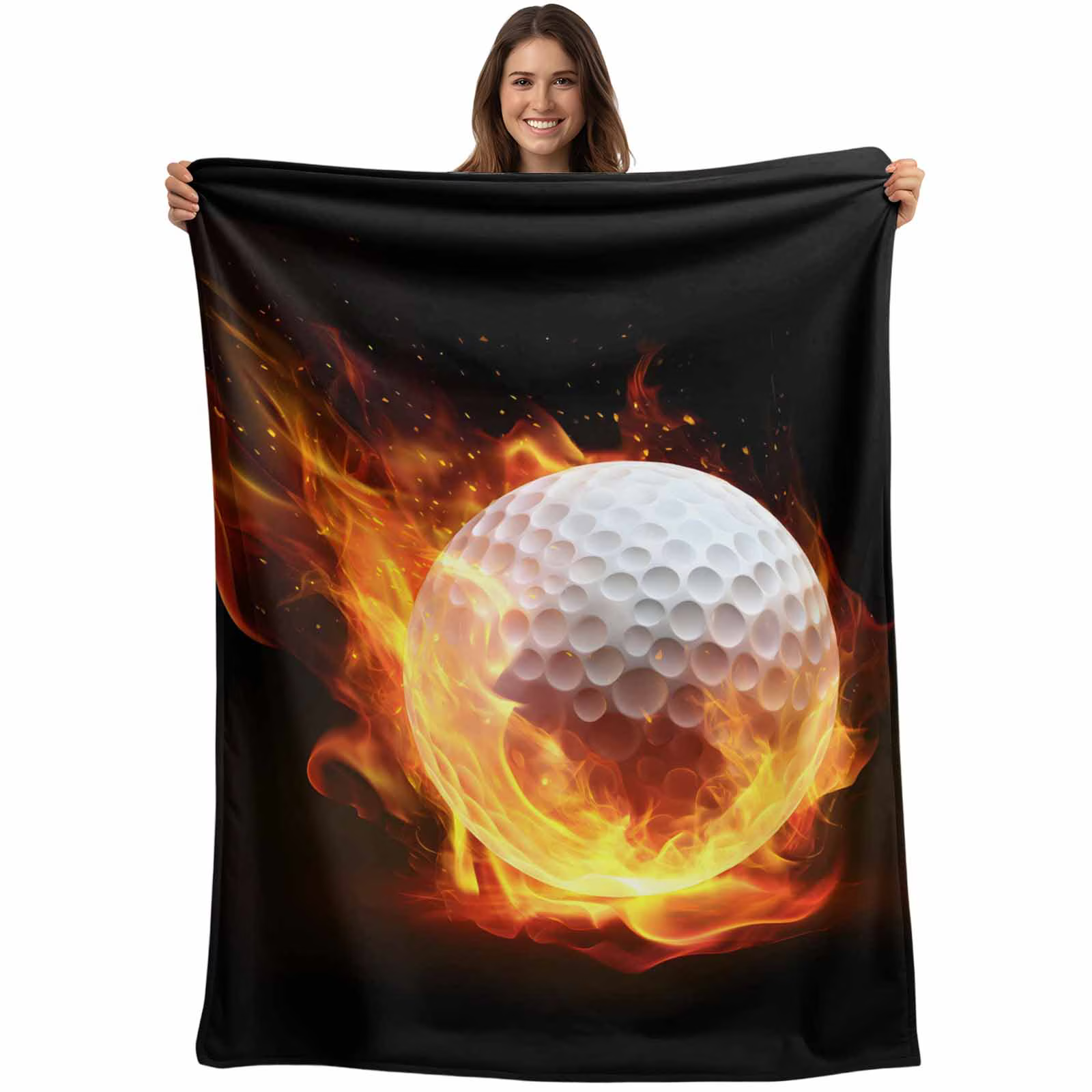 sports golf blanket cozy flannel fabric