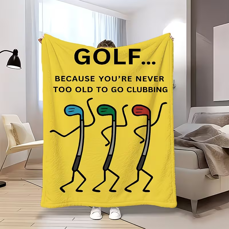 golf player gift blanket soft throw