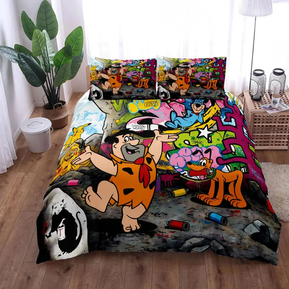 Graffiti Flintstone Doona Cover