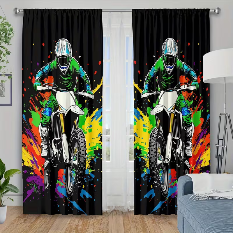 motocross rider bedroom curtains for gifts