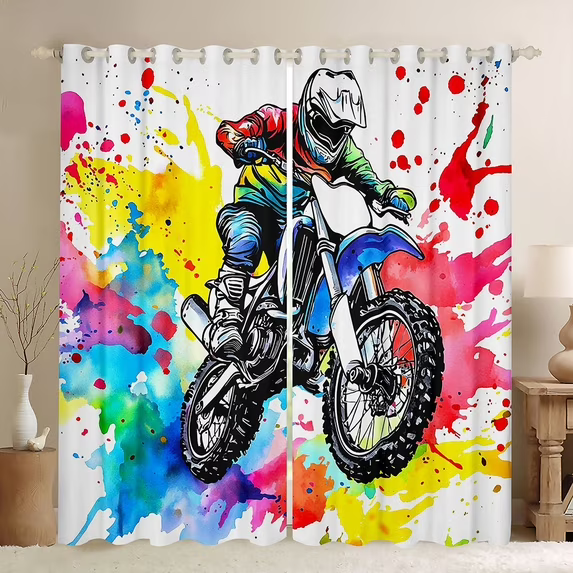 dirt bike lover curtains for room