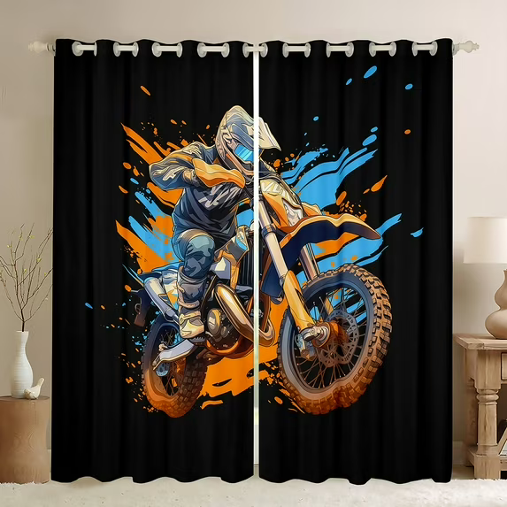 sports themed motocross curtains
