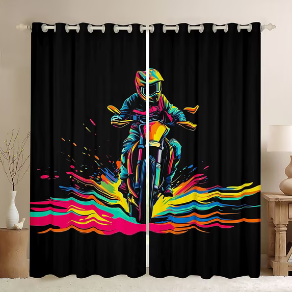 motocross fan blackout window drapes