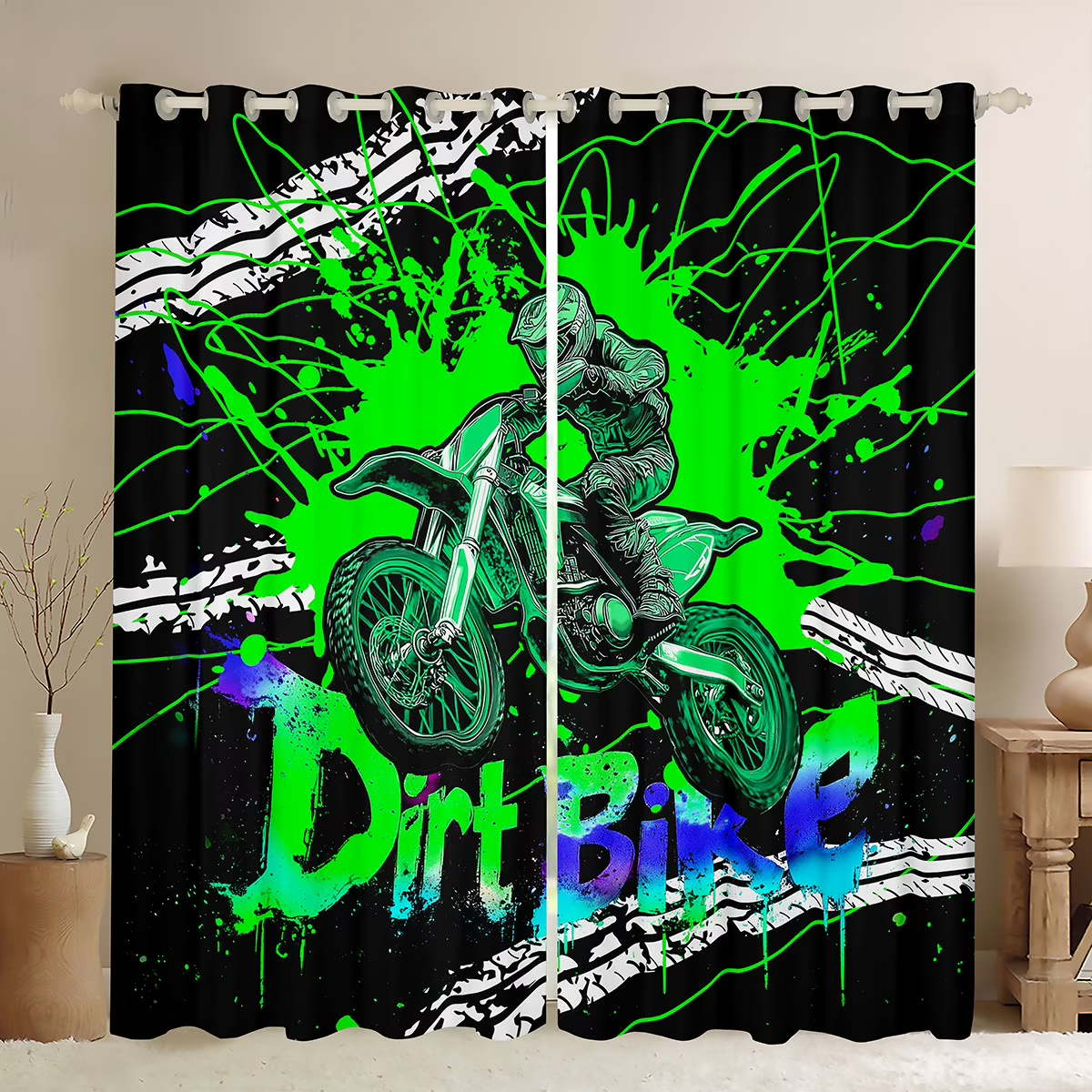 motocross bedroom decor curtains