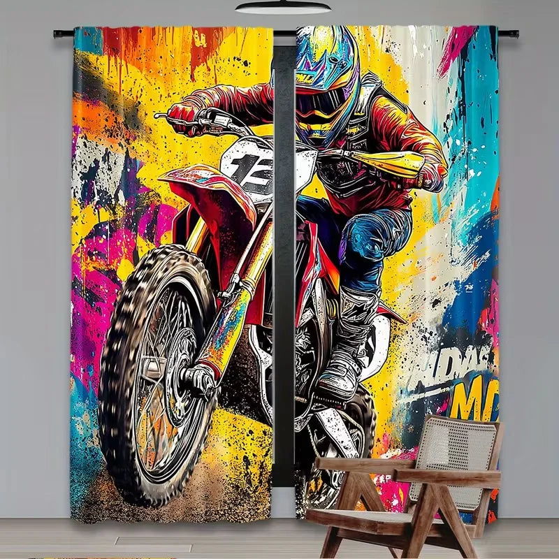 motocross blackout drapes home decor
