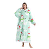 Green Snowman Long Hoodie Blanket