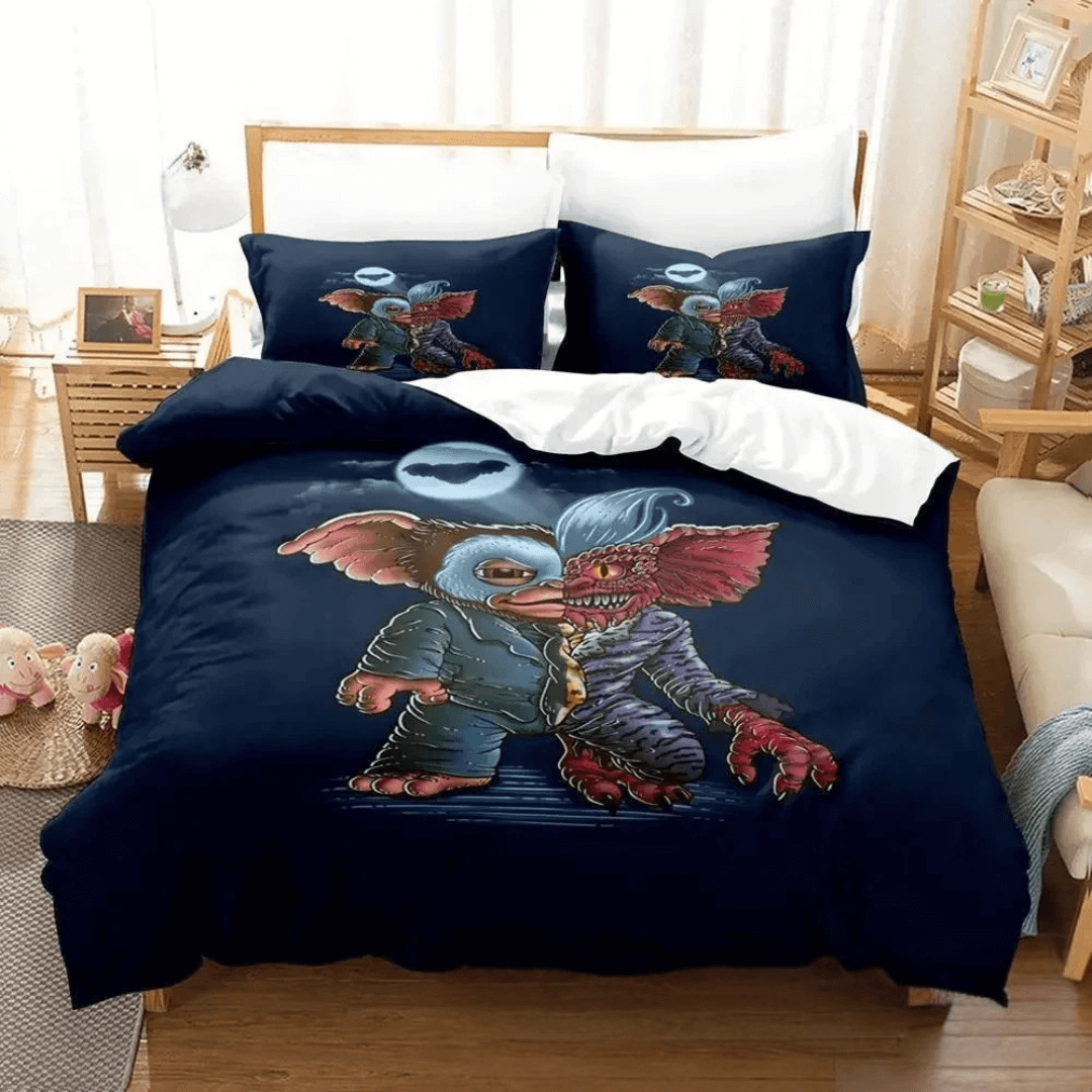 Retro cartoon Gremlins bedding set for kids bedroom