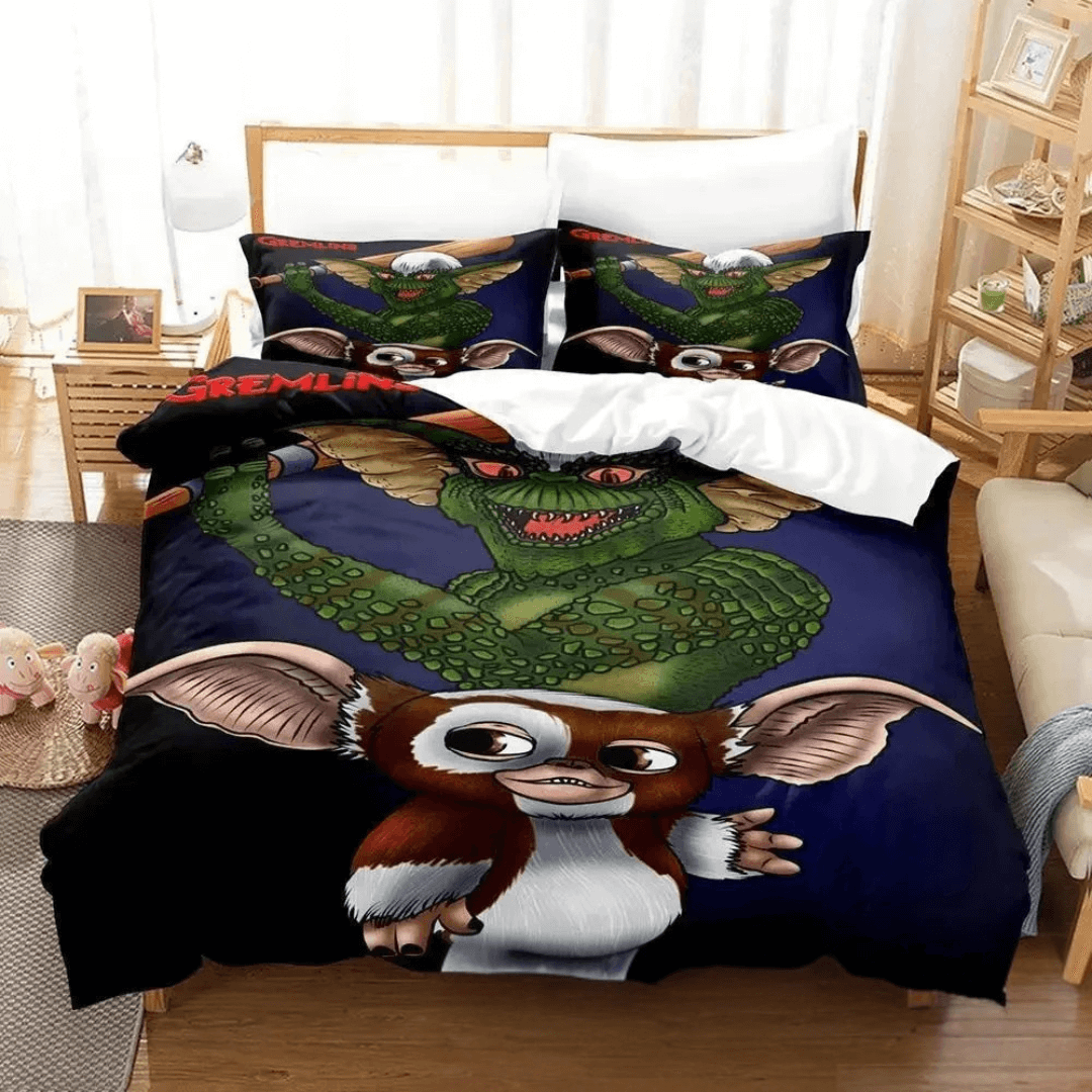 Colorful 3D Gremlins bedding for kids bedroom