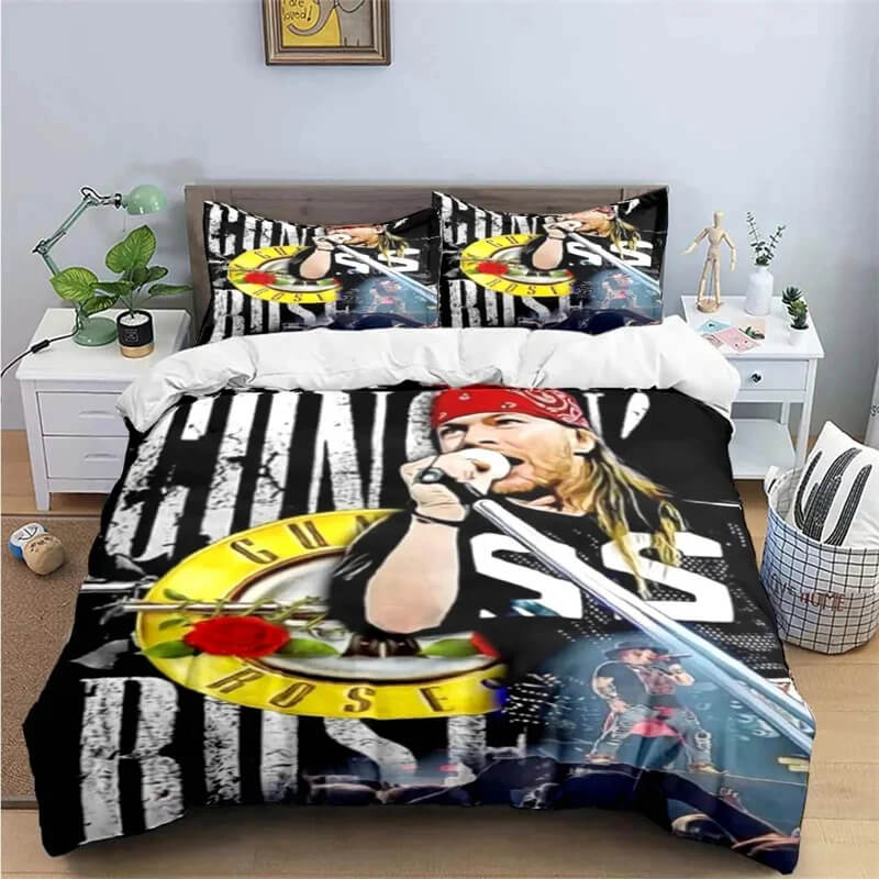 GNR bedding set close up print