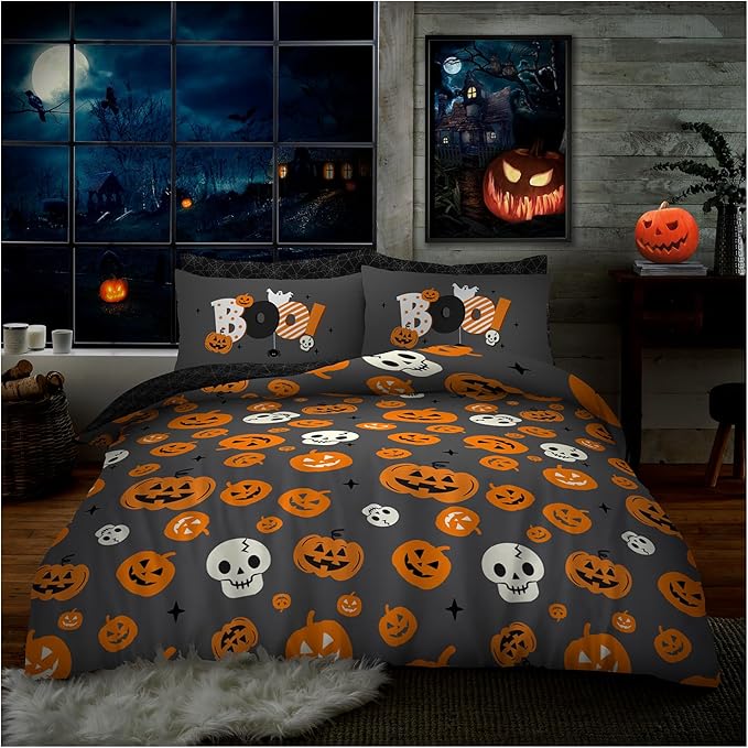 Halloween Duvet Cover King Size Bedding Set with Pillowcases
