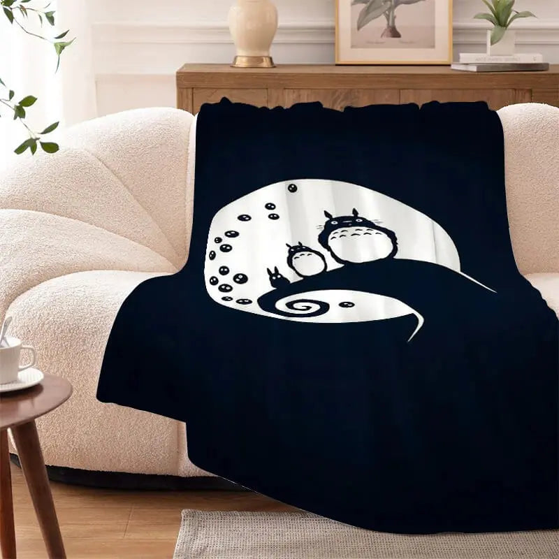 Happy Totoro Anime Blanket Throw