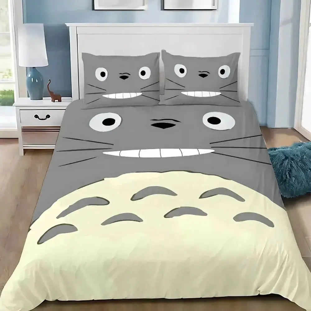 Anime Happy Totoro Bedding Cover Set