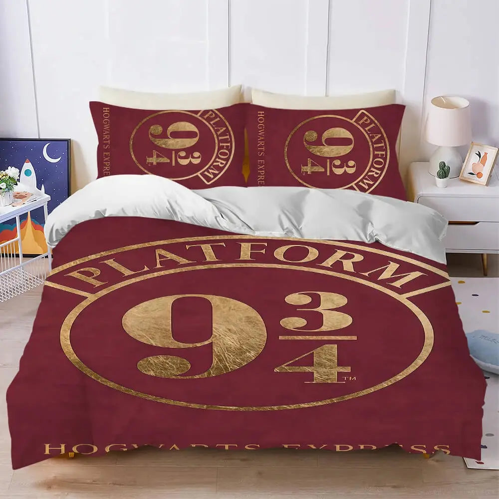 Harry Potter Hogwarts Cartoon Kids Bedding Set