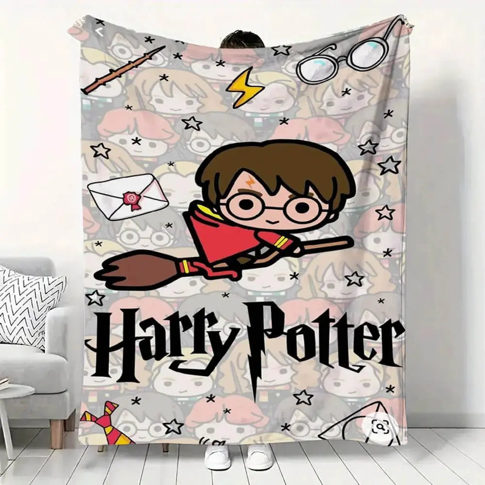 3D Harry Potter Hogwarts Cartoon Kids Throw Blanket
