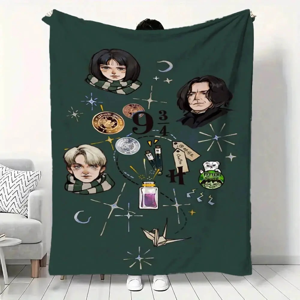 Harry Potter Hogwarts Kids Flannel Throw Blanket