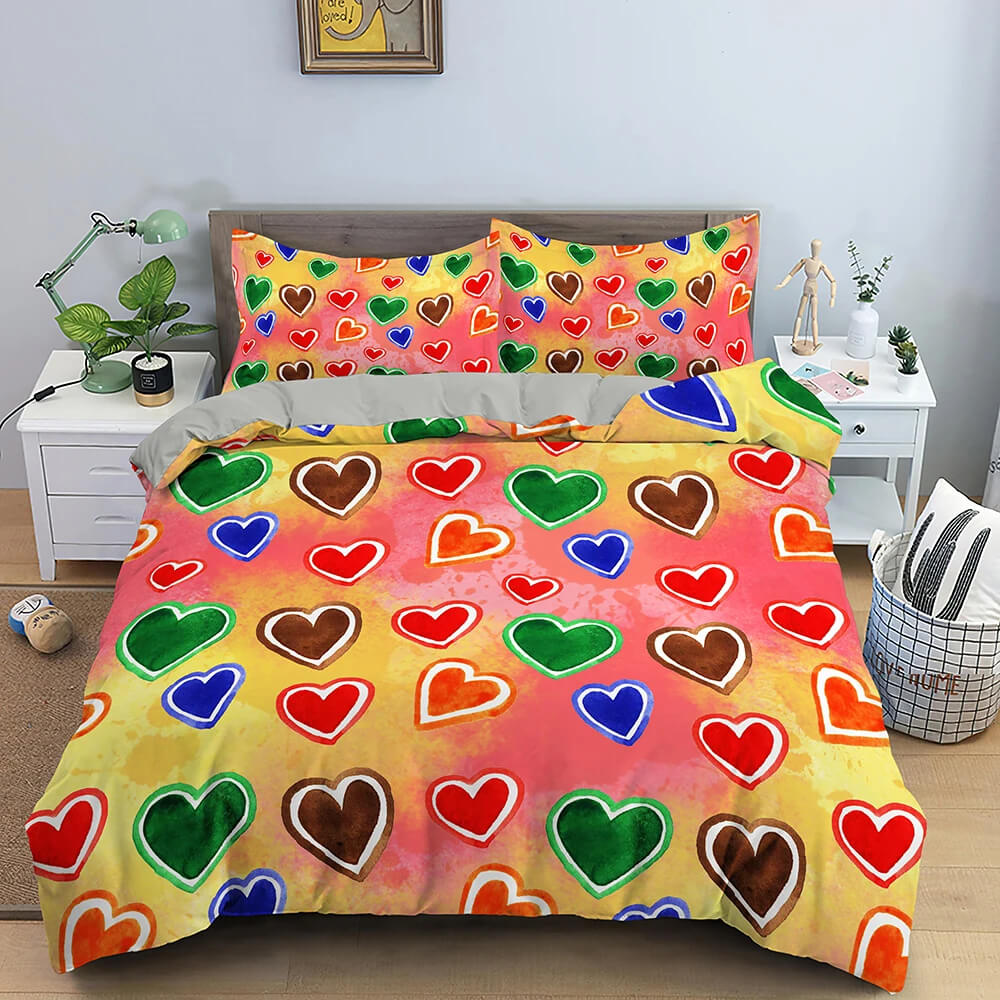 Heart Themed Bedding Set for Bedroom Makeover