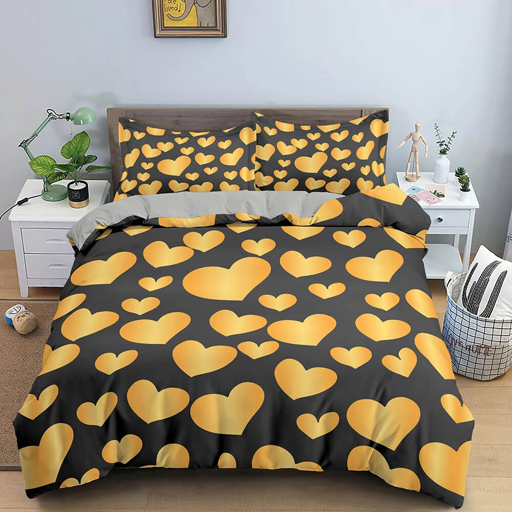 Vibrant Colorful Heart Bedding Set for Modern Decor