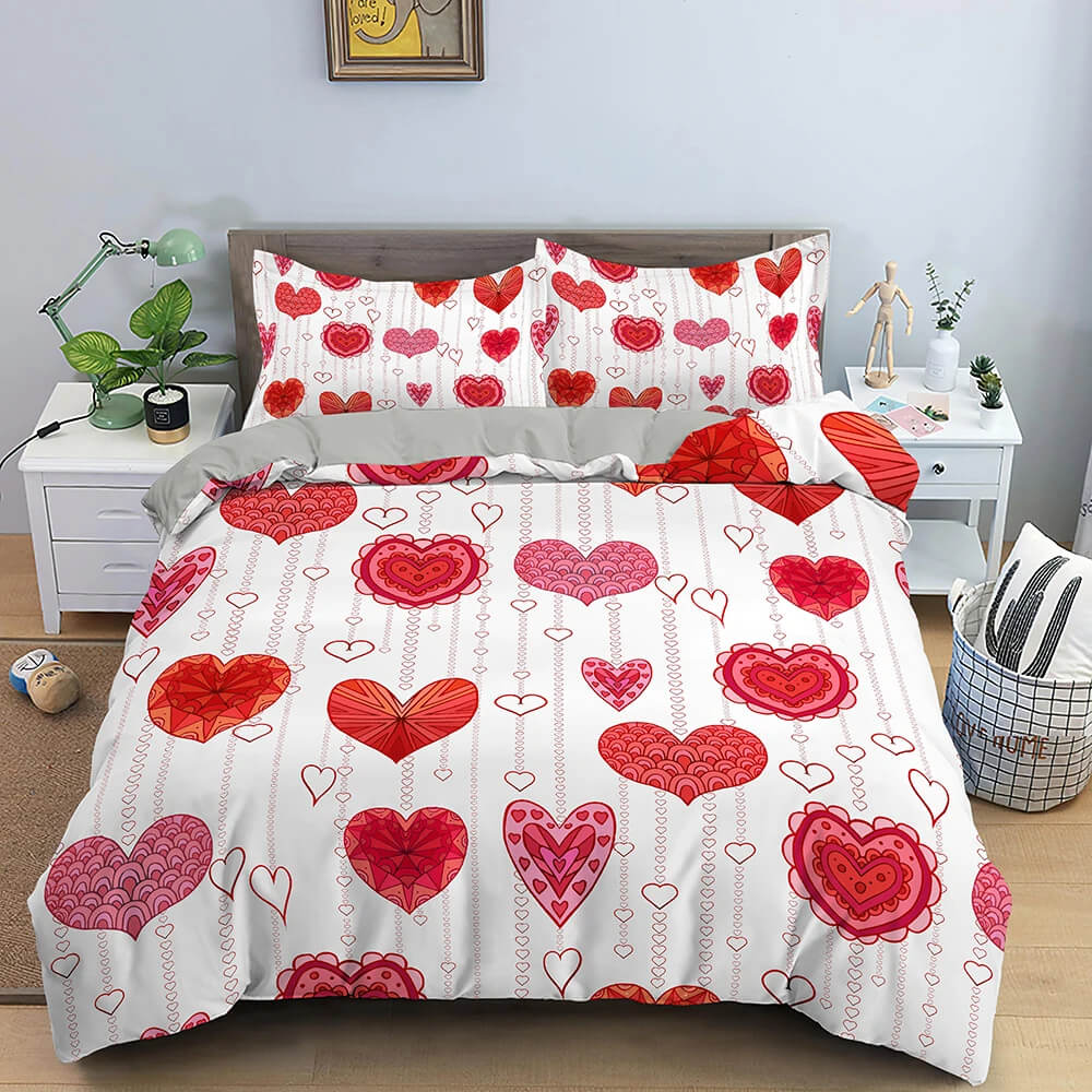Modern Colorful Heart Bedding Set for Stylish Bedroom