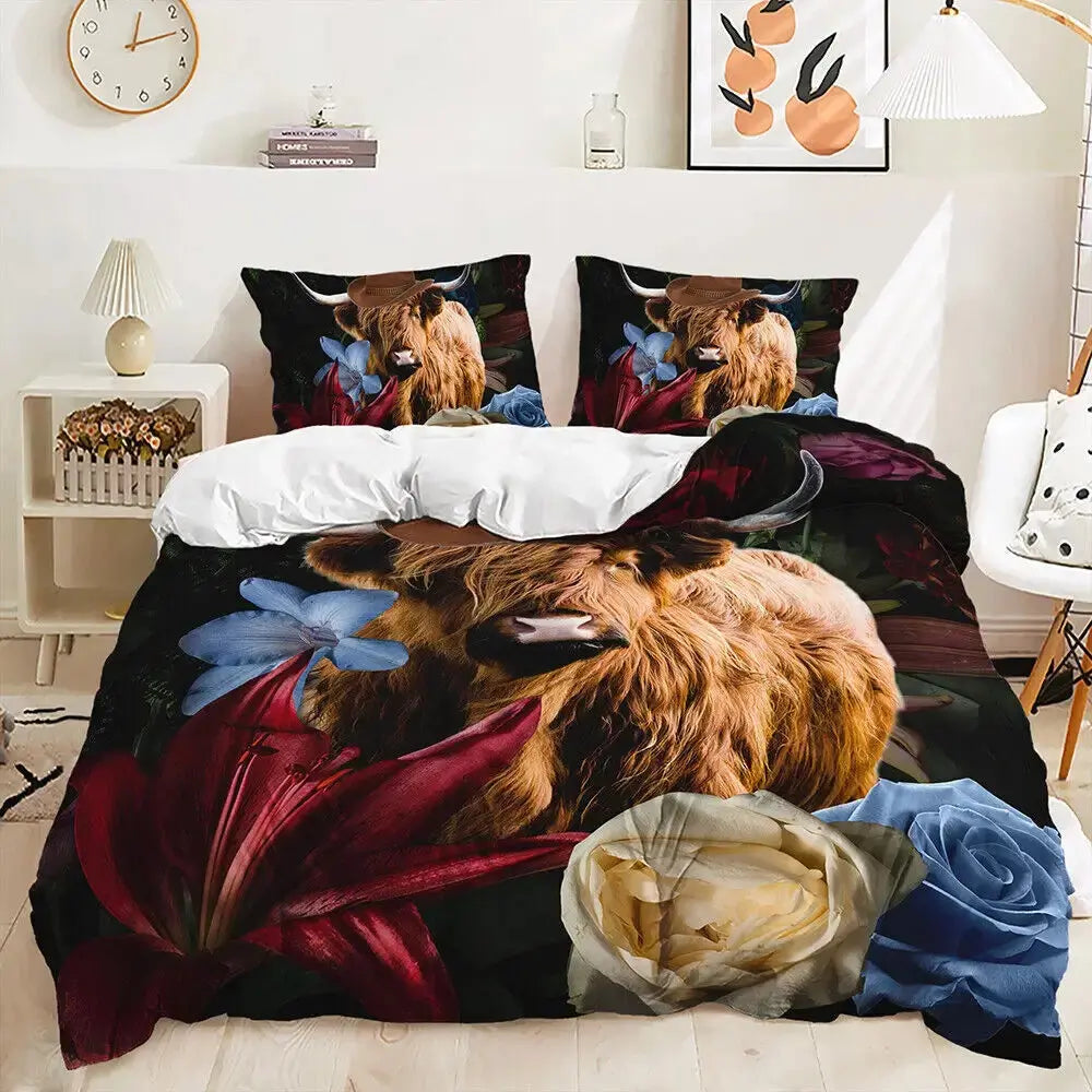 Highland Cow Kids Duvet Cover