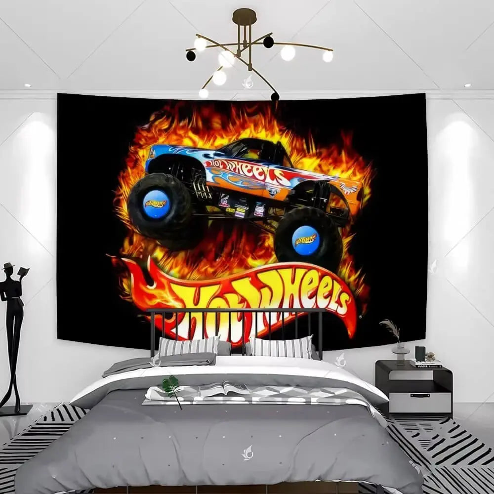 Hot Wheels Racing Car Tapestry