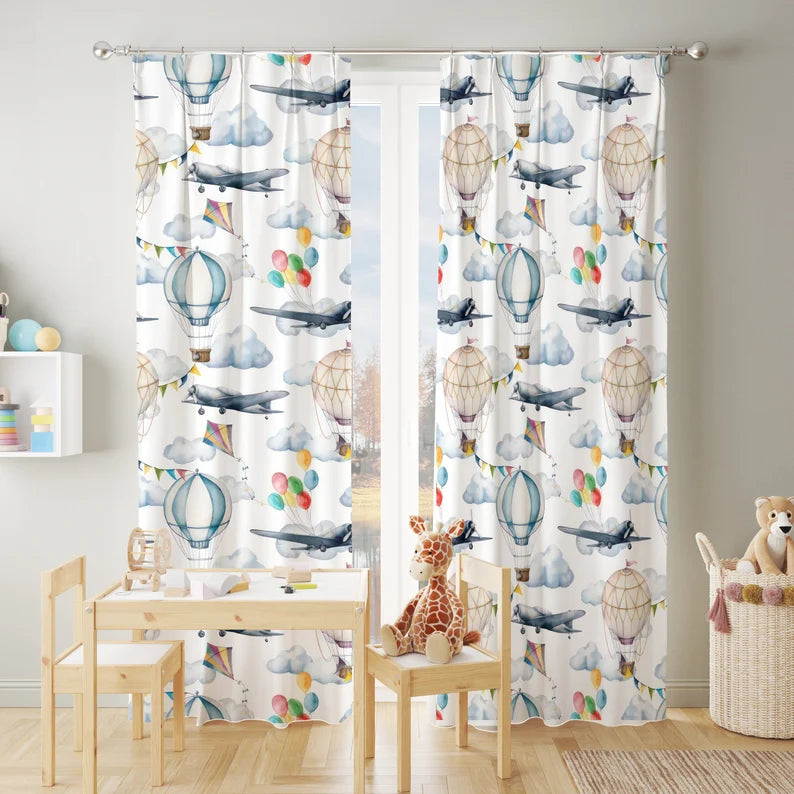 Hot Air Balloon Nursery Curtain: Baby Boy Room Decor