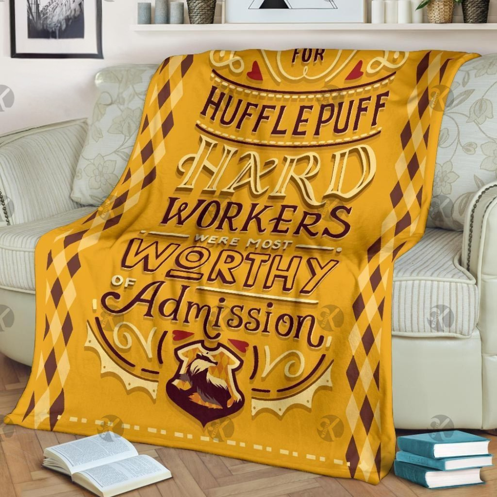 Hufflepuff themed blanket for kids and teens
