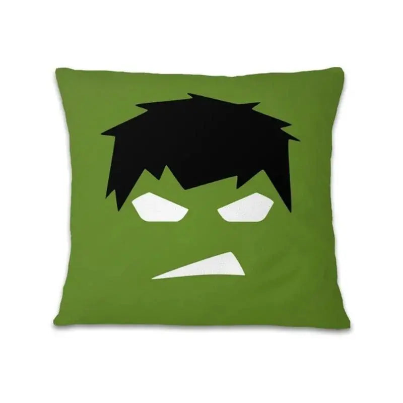 Hulk cushion cover placed on a sofa in a Marvel-themed living room