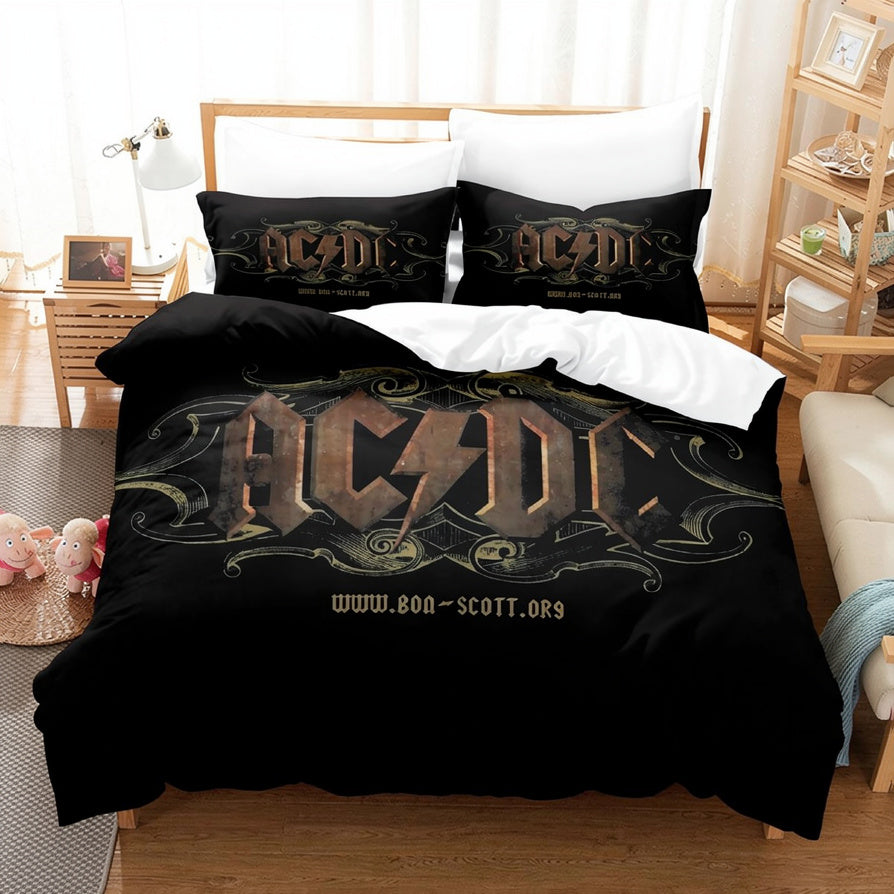 AC/DC Duvet Cover Set – Rock Band Bedding for Boys & Girls | Music Bedroom Decor