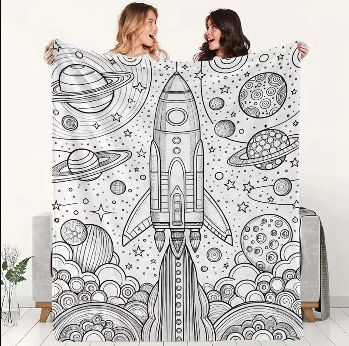 astronaut spaceshift craft blanket for boys