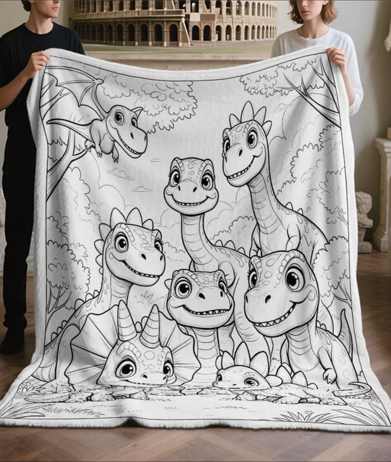 baby dinosaur diy throw for boys girls and teens